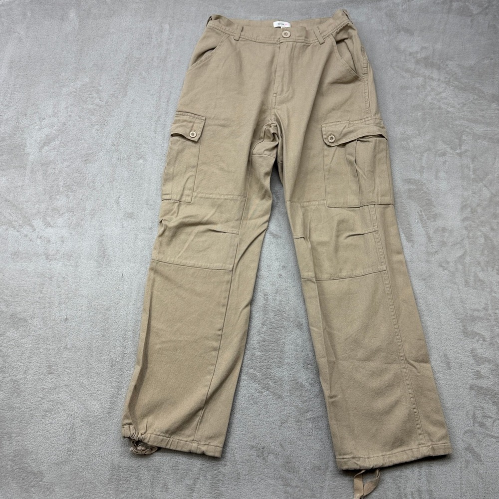 Better Be Cargo Pant Women Small Tan Good Wide Leg Utility Cotton Y2K Streetwear